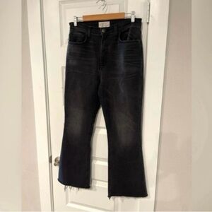 Current/Elliott High Waist Kick Jean Edgebrook with Cut Hem Black size 30